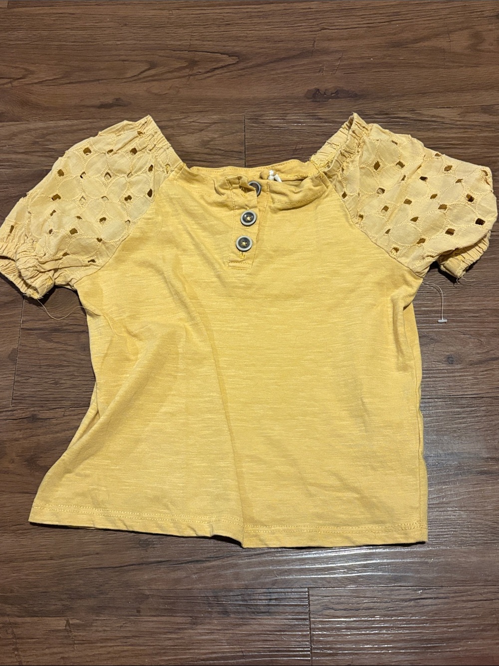 Jessica Simpson Yellow Eyelet Sleeve Top for Kids